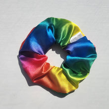 Load image into Gallery viewer, Pride Rainbow Satin Scrunchie