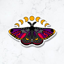Load image into Gallery viewer, Celestial Moon Phase Moth Sticker