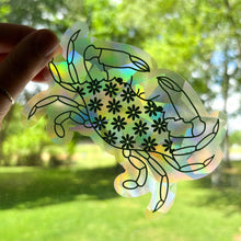 Load image into Gallery viewer, Floral Maryland Crab Suncatcher Decal