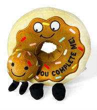 Load image into Gallery viewer, "You Complete Me" Plush Chocolate Donut