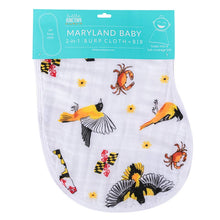 Load image into Gallery viewer, Maryland Baby Burp and Bib (Unisex)