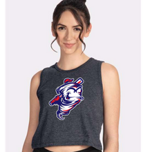 Load image into Gallery viewer, Next level crop tank- cyclones- charcoal heather gray
