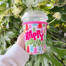 Load image into Gallery viewer, Coffee Cup Cover - Happy Holidays: Large / 24oz

