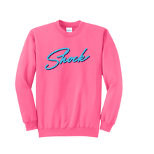 Load image into Gallery viewer, Shock basketball crewneck-neon pink- adult logo2
