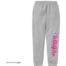 Load image into Gallery viewer, CCSC-WILDFIRE TEXT - Port &amp; Co™ Youth Core Fleece Jogger- gray and pink
