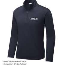 Load image into Gallery viewer, CCSC-WILDFIRE -Sport-Tek® Youth PosiCharge ®Competitor™ 1/4-Zip Pullover- Navy and white
