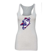 Load image into Gallery viewer, Bella Canvas racerback tank- cyclones- tri blend white
