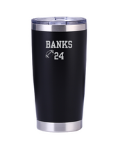 Load image into Gallery viewer, Winfield football/cheer black 20oz double walled stainless tumbler
