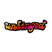 Load image into Gallery viewer, Unhinged Type Prismatic Vinyl Sticker
