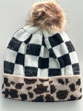 Load image into Gallery viewer, "Wildly Checkered" Pom Beanie
