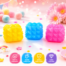 Load image into Gallery viewer, Geometric Textured Cube Squishy Fidget Toy Stress Relief
