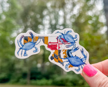 Load image into Gallery viewer, Blue Crab State of Mind Watercolor Sticker
