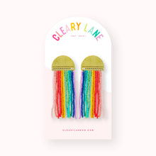 Load image into Gallery viewer, Beaded Rainbow Earrings | Rainbow Stripes
