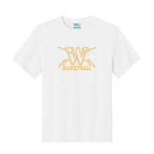 Load image into Gallery viewer, winfield basketball- white performance athletic tee- adult and youth

