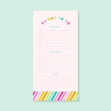 Load image into Gallery viewer, List Notepad | 4.25"x8.5" | Rainbow Stripes
