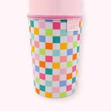 Load image into Gallery viewer, Blush Rainbow Checkers Coffee Cup Sleeve: Large 24oz
