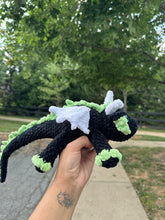 Load image into Gallery viewer, Black Crochet Dragon
