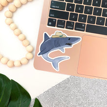 Load image into Gallery viewer, Cowboy Shark Sticker
