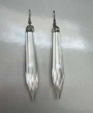 Load image into Gallery viewer, Silver Dangling Earrings with Vintage Glass Charms
