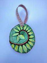 Load image into Gallery viewer, Hand Painted Wooden Ornament - Plant Illustration
