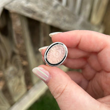 Load image into Gallery viewer, Rose Quartz evil eye ring size 9
