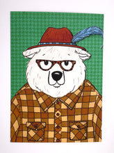 Load image into Gallery viewer, "Hipster Bear" giclee print

