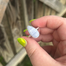 Load image into Gallery viewer, Blue lace agate teardrop ring
