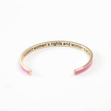 Load image into Gallery viewer, I Support Women's Rights and Wrongs Enamel Bangle Bracelet

