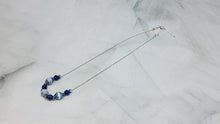 Load image into Gallery viewer, Ocean Blue Paper Bead Silver Plated Ball Chain Necklace - 17" w/ 2" chain extender
