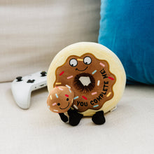Load image into Gallery viewer, "You Complete Me" Plush Chocolate Donut
