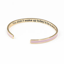 Load image into Gallery viewer, You Didn't Wake Up To be Weak Enamel Bangle Bracelet
