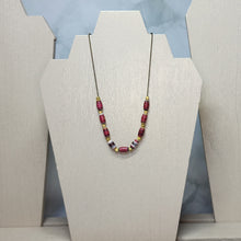 Load image into Gallery viewer, Maryland Flag Paper Bead Antiqued Copper Tiny Ball Chain Necklace - 17" w/ 3" chain extender
