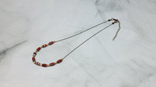 Load image into Gallery viewer, Maryland Flag Paper Bead Antiqued Copper Tiny Ball Chain Necklace - 17" w/ 3" chain extender
