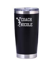 Load image into Gallery viewer, Winfield football/cheer black 20oz double walled stainless tumbler
