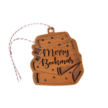 Load image into Gallery viewer, Merry Bookmas Wooden Ornament
