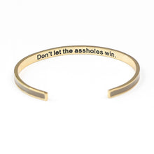 Load image into Gallery viewer, Don't Let the Assholes Win Enamel Bangle Bracelet
